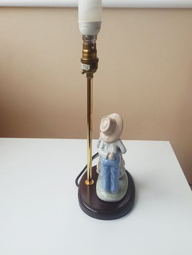Irish Vintage Table Lamp by Mahoona  Lighting  porcelain figurine on the wooden base Height 43 cm
