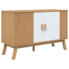 Sideboard White and Brown 114x43x73.5 cm