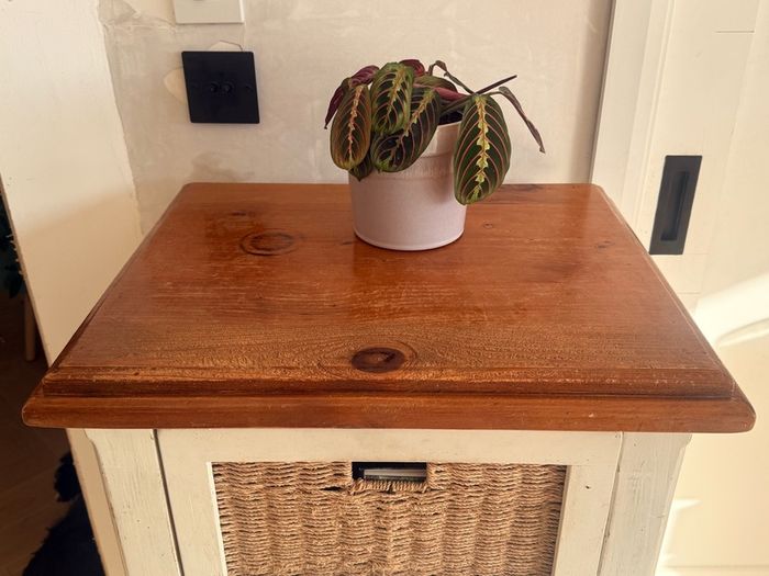 Strawbridge three drawer solid wood/wicker unit