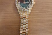 Diamond type gold plated watch