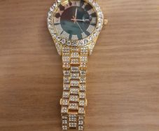 Diamond type gold plated watch