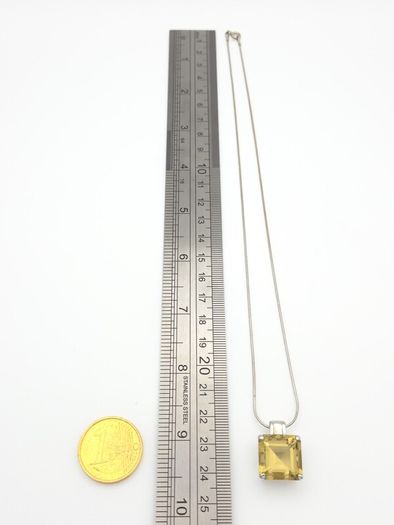 Vintage Citrine Sterling Silver Necklace