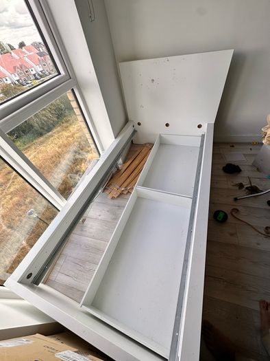 IKEA MALM Single Bed Frame with 2 Underbed Storage Drawers white