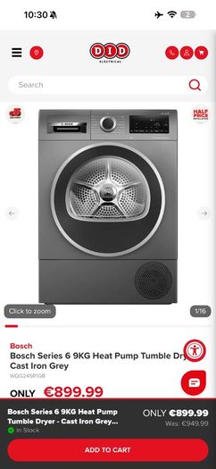 Bosch series 6 heat pump tumble dryer