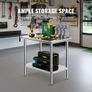 Stainless Steel Prep Table, 900x600x800 mm, 700 lbs Load Capacity, Heavy Duty Metal Worktable with 3 Adjustable Height Levels Image 2