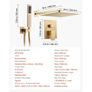 Shower Faucet Set, Rainfall Bathroom Shower System with 10-Inch (25.4cm) Square Rain Shower Head and Handheld Spray, Wall Mounted Bath Fixtures with Brass Valve and Trim Kit, Brushed Gold Image 8