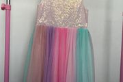 Girls party dress, size 8-9 with cardigan