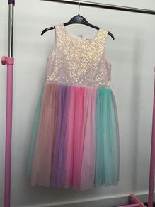 Girls party dress, size 8-9 with cardigan