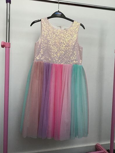 Girls party dress, size 8-9 with cardigan