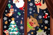 Christmas Window Clings Stickers 8 Sheets Xmas Snowflake Animal Window Decals Display Room Decoration (FREE POSTAGE)