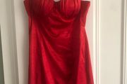 red satin dress