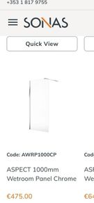 Shower Screen - wetroom panel