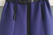 M&amp;S A-line cobalt skirt with belt Sz 6 UK
