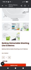 Brand New Beldray 12 M Retractable cloth line