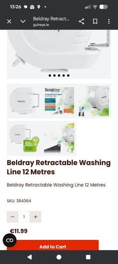 Brand New Beldray 12 M Retractable cloth line