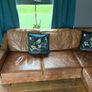 Tan leather corner sofa Image 2
