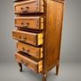 Vintage French Country Carved Oak Tallboy Image 2