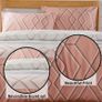 NEW SALE | Havanna Geo Duvet Cover Set Easy Care Quilt Bedding Sets With Pillowcases Luxury Cotton Blend Reversible Ultra Soft Bed Covers, Pink Double Image 4