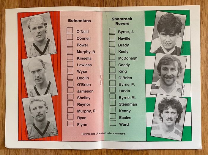 Very Rare 1985 Bohemian v Shamrock Rovers - FAI Cup Fifth Round Programme