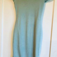 Kookai Stretch Thick Cotton Duck Egg Green Dress