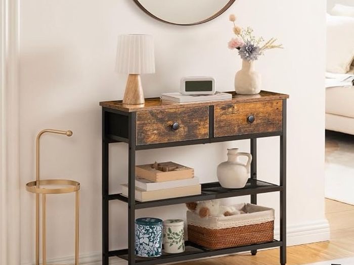2 Drawer Hall Table Shoe Storage