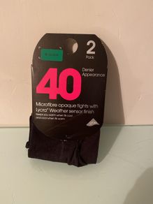 BNWT 2 Pack 40 Denier Tights size S Balck