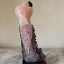 Rose Quartz Parrot on Large Amethyst Geode Cluster Base Image 7
