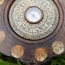 Vintage Hand Carved Wood Zodiac Feng Shui Compass Image 6