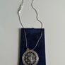 Newbridge Round Pendant With Clear Stone Necklace Image 3