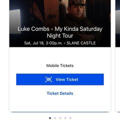 2 x Luke Combs Sat 18th July. 110 Euro each