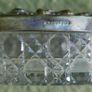 Antique Edwardian Glass Trinket Dish Silver Plate Embossed Lid Image 4