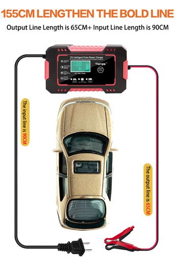 Car Battery Charger Digital LCD Display Full Automatic 12v Car Battery Charger Power Puls Repair Chargers Wet Dry Lead Acid