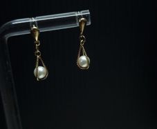 9K Gold Pearl Drop Earrings