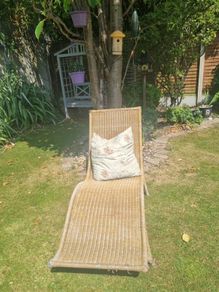 garden seat vintage ratten