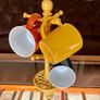 Vintage Traditional Mustard Yellow Cast Iron Mug Tree Holder Rustic Farmhouse Kitchenalia Image 2
