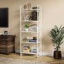 Bookcase 5 Tiers, Floor Standing Book Shelf, Wooden Shelf and Metal Frame Book Rack, Display Storage Rack Shelving Units for Living Room, Home Office - Rustic Brown Bookshelf MULTIPLE COLOURS AVAILABLE (FREE POSTAGE) Image 4