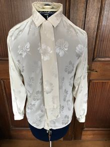 Cream Jaeger Long Sleeve Blouse Size 10