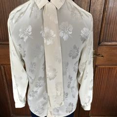 Cream Jaeger Long Sleeve Blouse Size 10