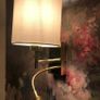 Elegant dual wall lights in Brass/ Linen. Set of Two. Perfect conditions. Image 3