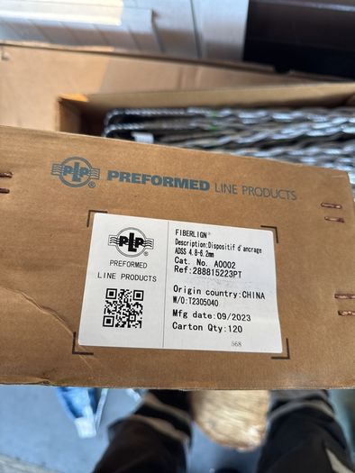Box of 120 PLP Fiberlign ADSS Dead End Grips 4.8 - 6.2mm Cat No A0002