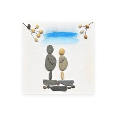 Handmade Pebble Art on Canvas