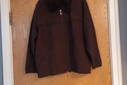 VIA APPIA Brown Faux  Suede  &amp; Knitted  Jacket Cardigan. S.14. New.