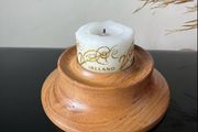 Turned Elm Wood Candle Holder