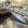 Beige corner recliner manual recliner sofa Image 8