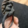 Rare  Antique Metal Architectural Lion Head Door Knocker Image 7