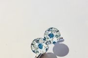 Blue and White glass cufflinks