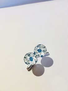 Blue and White glass cufflinks