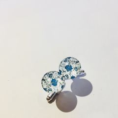 Blue and White glass cufflinks