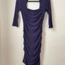 OSSIE CLARK Fabulous Purple Ruched Bodycon Dress Size 8! Image 2