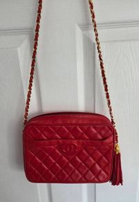Stunning Genuine Entrupy certified Chanel Red Bag Vintage Excellent Camera bag Crossbody